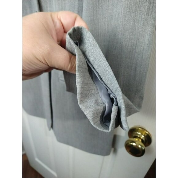 Laura Scott Grey Collared Lined Three Button Close Career Jacket Size 8 - Picture 11 of 16